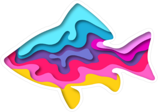 Paper Cut Out Fish Sticker