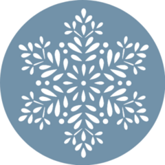 Paper Cut Out Snowflake On Blue Sticker