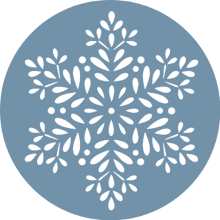 Paper Cut Out Snowflake On Blue Sticker