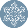 Paper Cut Out Snowflake On Blue Sticker