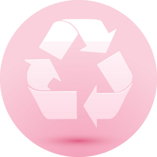 Paper Cut Recycle Symbol Icon On Pink Sticker