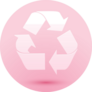 Paper Cut Recycle Symbol Icon On Pink Sticker