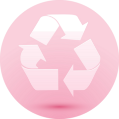 Paper Cut Recycle Symbol Icon On Pink Sticker