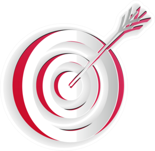 Paper Cut Target With Archery Arrow Icon Sticker