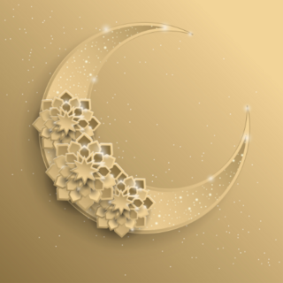 Paper Graphic of Crescent Moon Sticker