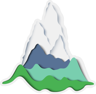 Paper Mountain Landscape Sticker