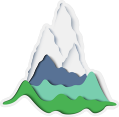 Paper Mountain Landscape Sticker