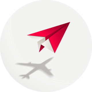 Paper Plane Casting Shadow Of Jet Airliner Sticker