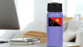 Papua New Guinea Country Flag Sticker on a Water Bottle (New) example