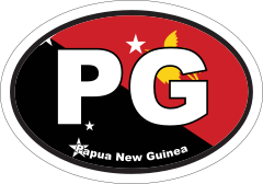 Papua New Guinea Pg Flag Oval Sticker