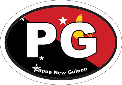 Papua New Guinea Pg Flag Oval Sticker