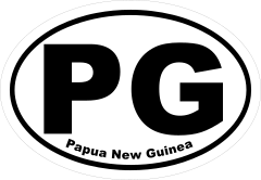 Papua New Guinea Pg Oval Sticker