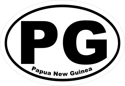 Papua New Guinea Pg Oval Sticker