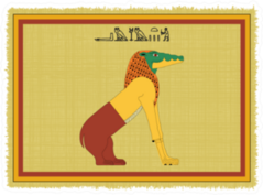 Papyrus With The Image Of Ammut, Ancient Egyptian Sticker