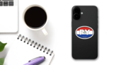 Paraguay Py Flag Oval Sticker on a Phone (New) example
