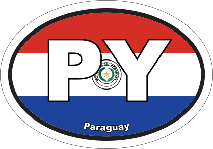 Paraguay Py Flag Oval Sticker