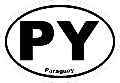 Paraguay Py Oval Sticker