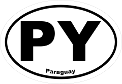 Paraguay Py Oval Sticker