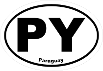 Paraguay Py Oval Sticker