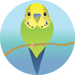 Parakeet On A Perch Sticker
