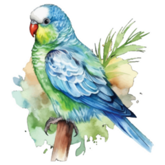 Parakeet Watercolor Sticker