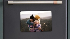 Parent with Kids on a Hill Photo Magnet
