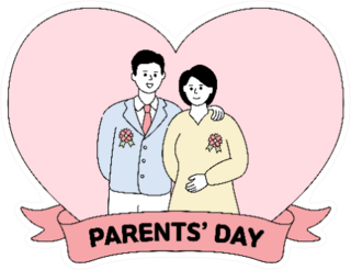 Parents Day Illustration Se Carnation Flower Sticker