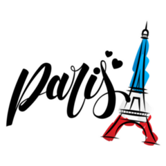 Paris And Eiffel Tower Heart Typography Sticker
