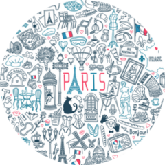 Paris Doodle Set Popular French Landmarks Sticker