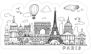 Paris  Doodles Sticker