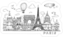 Paris  Doodles Sticker