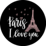 Paris France I Love You Postcard With Hearts Lettering Sticker