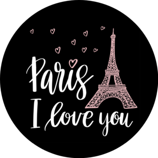 Paris France I Love You Postcard With Hearts Lettering Sticker