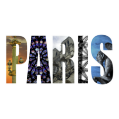 Paris France Lettering Architecture Fragments Sticker