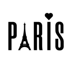 Paris, France Lettering Eiffel Tower Sticker