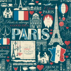 Paris France Pattern Sticker