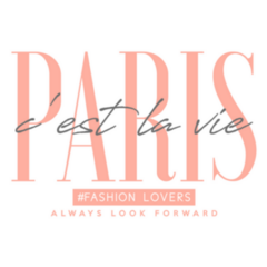 Paris France Typography In Pink Always Look Forward Sticker