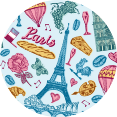 Paris France Vintage Retro Pattern Sticker