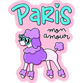 Paris Poodle Sticker