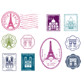 Paris Stamp Sticker Sheet