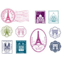 Paris Stamp Sticker Sheet