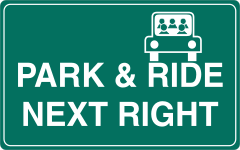 Park And Ride Next Right Sticker