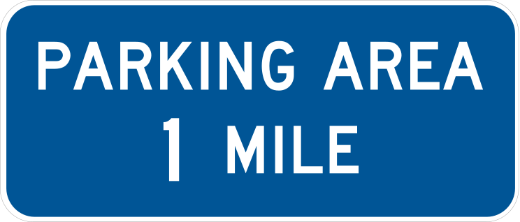 Parking Area 1 Mile Sticker