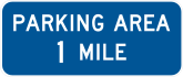 Parking Area 1 Mile Sticker