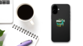 Part Time Monster Alligator Sticker on a Phone (New) example