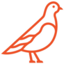 Partridge Bird Line Art Red Sticker