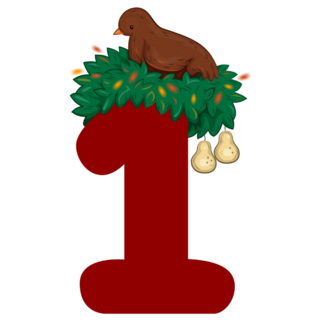 Partridge In A Pear Tree Number 1 Sticker
