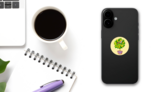 Partridge In A Pear Tree On Yellow Sticker on a Phone (New) example