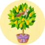 Partridge In A Pear Tree On Yellow Sticker
