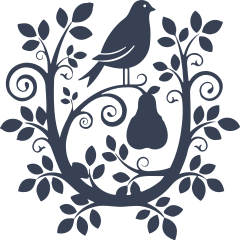 Partridge In A Swirly Pear Tree Sticker